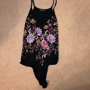 Flower embroidered bodysuit
